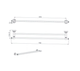 Medoc Double Towel Rail 750mm - Matte Black