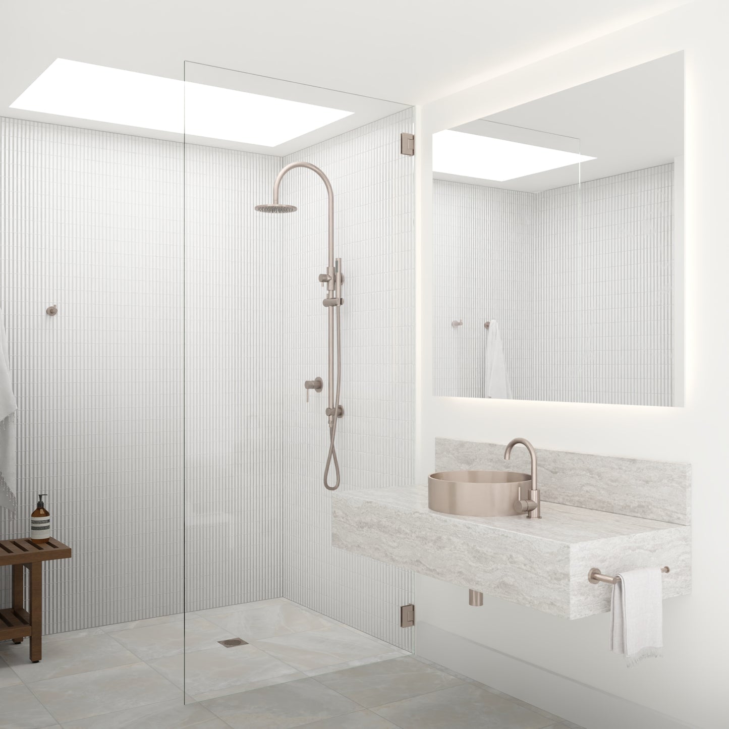 Glass to Wall Shower Door Hinge - Champagne