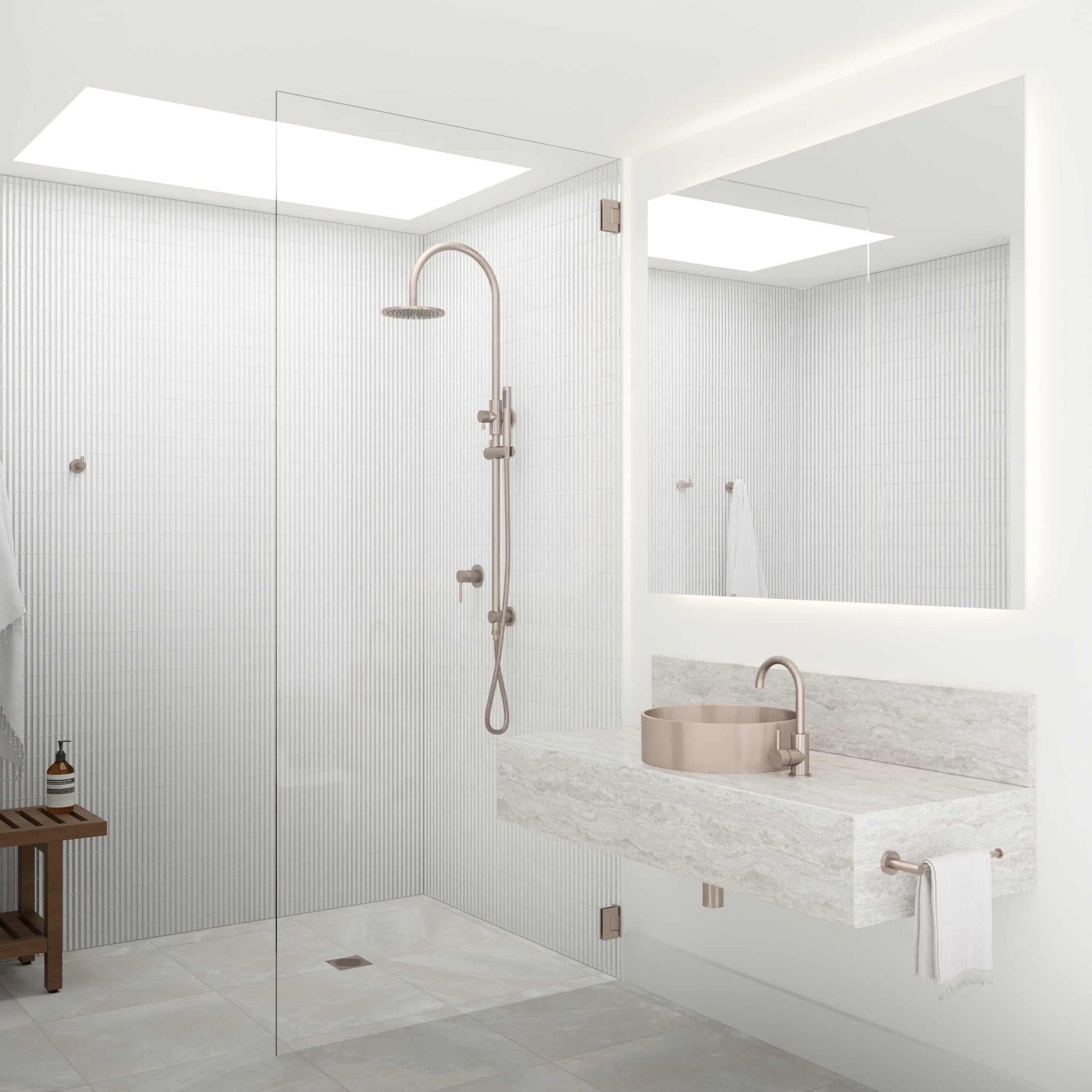 Glass to Wall Shower Door Hinge - Champagne