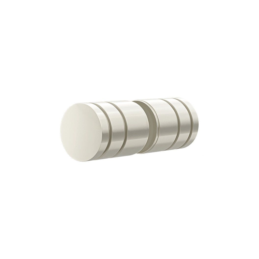 Shower Door Round Handle in Brushed Nickel - close-up detail view