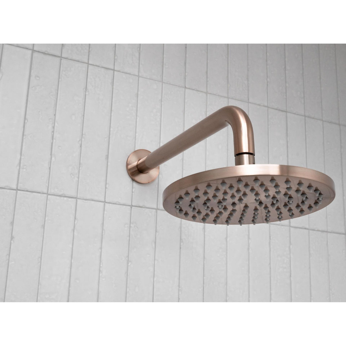 Round Shower Rose 200mm in Polished Chrome - side profile view