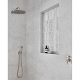 Round Shower Rose 300mm in Brushed Nickel - rear mounting detail