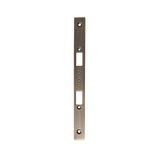 Momo Mortice Lock Forend Plate For Use With Privacy Thumb Turn in Dark Bronze - close-up detail view