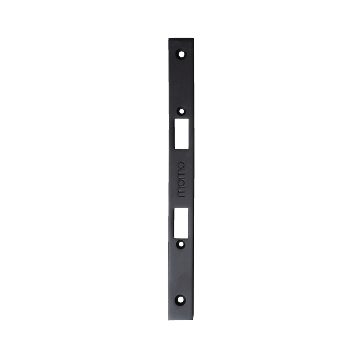 Momo Mortice Lock Forend Plate For Use With Privacy Thumb Turn in Matt Black - front view