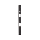 Momo Roller Mortice Lock Forend Plate For Use With Euro Cylinder in Dark Bronze - front view