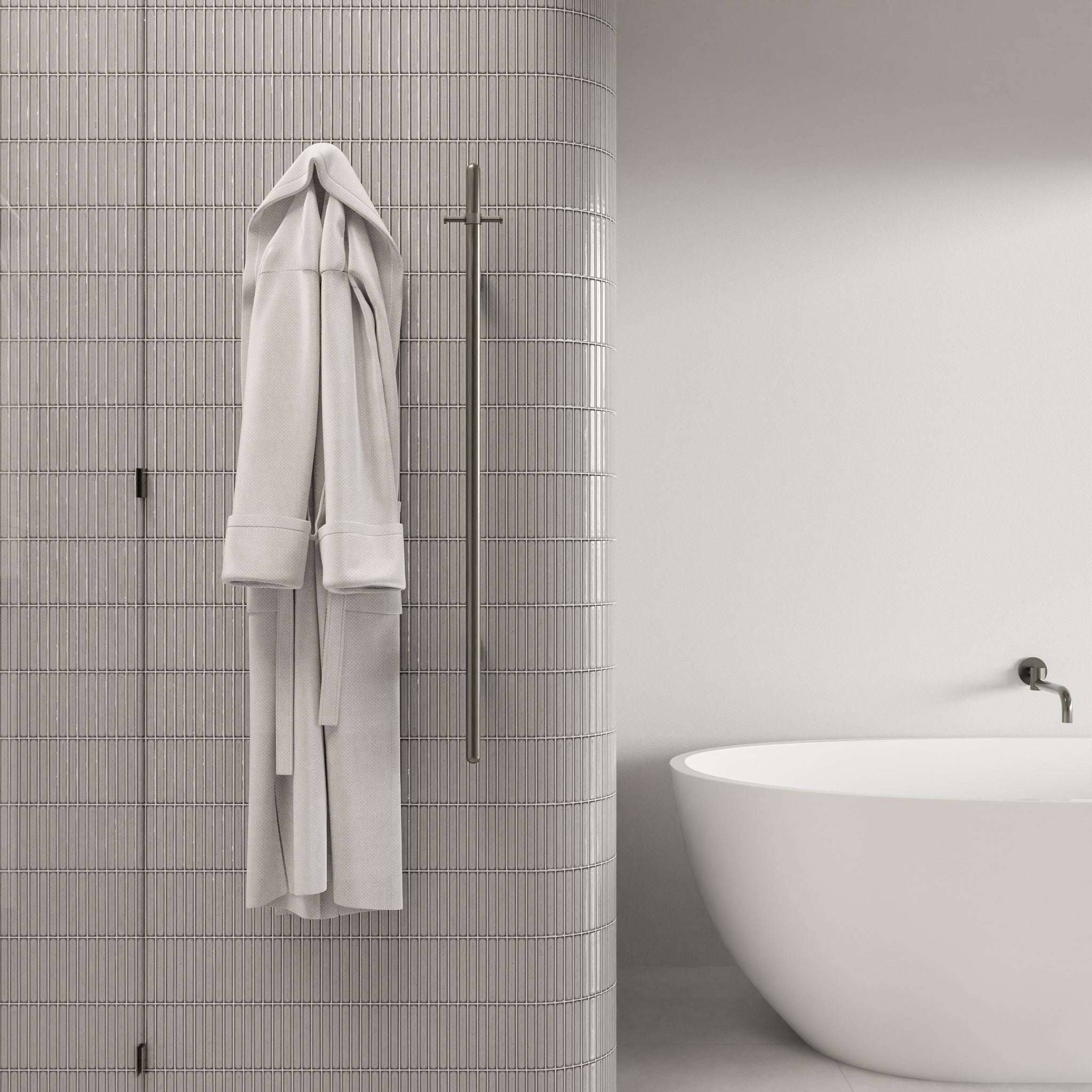 Heated Vertical Towel Rail - Champagne
