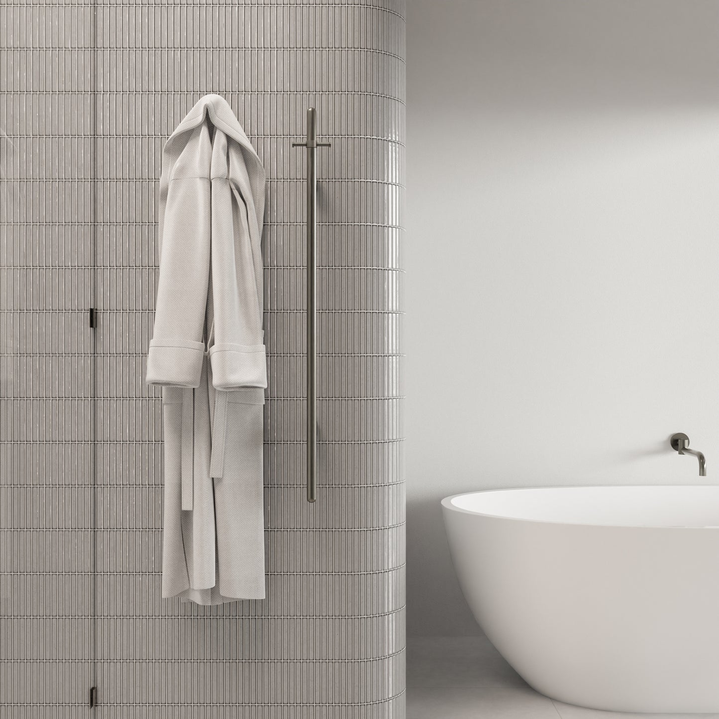 Heated Vertical Towel Rail - Matte Black