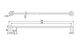 Mirage Single Towel Rail 750mm - Matte Black