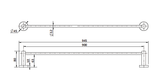 Mirage Single Towel Rail 900mm - Matte Black
