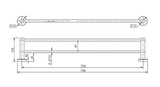 Mirage Double Towel Rail 750mm - Matte Black