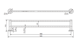 Mirage Double Towel Rail 900mm - Matte Black