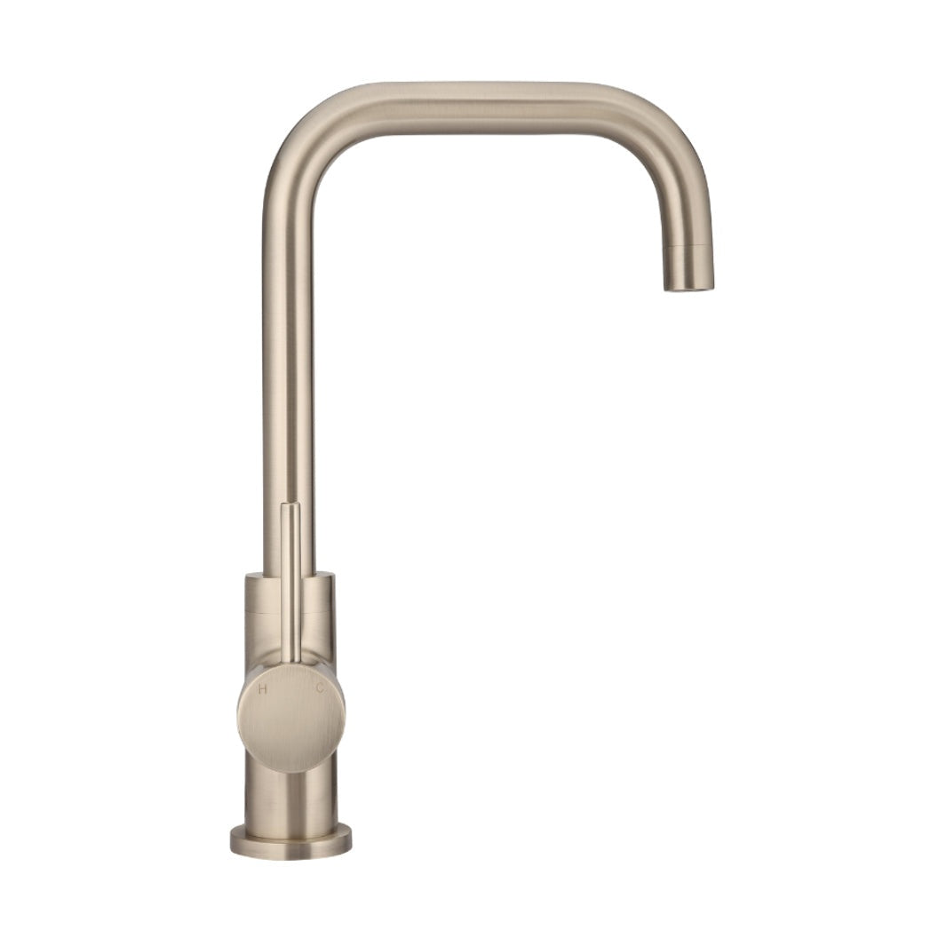 Round Kitchen Mixer Tap - Champagne