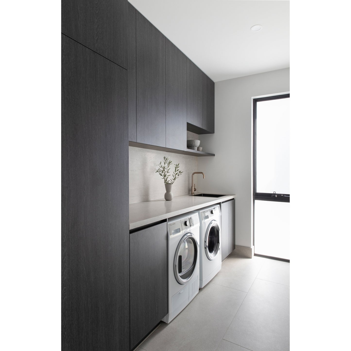 Round Kitchen Mixer Tap - Champagne