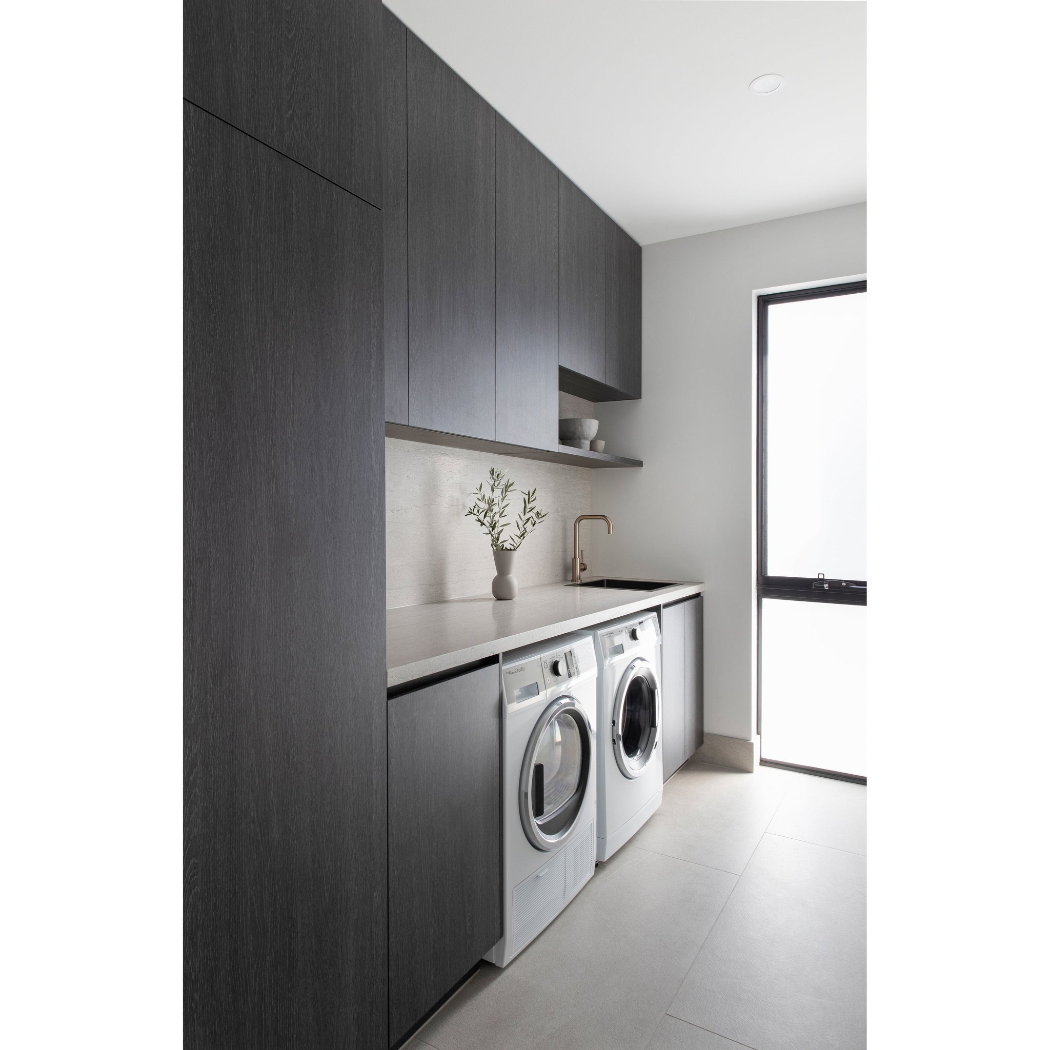 Round Kitchen Mixer Tap - Champagne