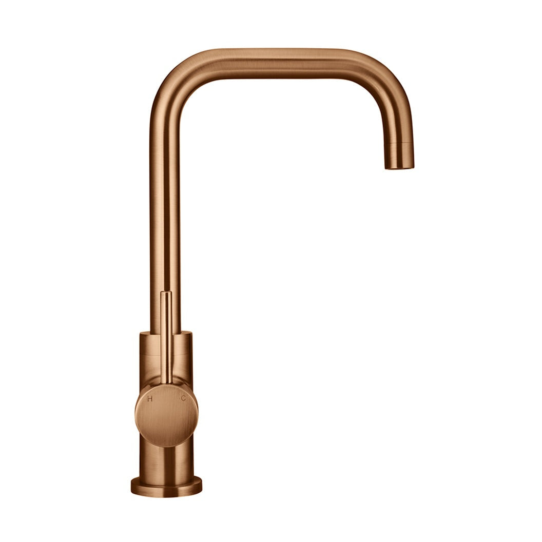 Round Kitchen Mixer Tap - Lustre Bronze