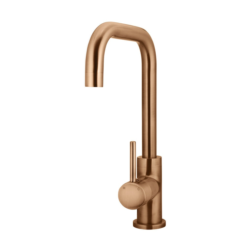 Round Kitchen Mixer Tap - Lustre Bronze