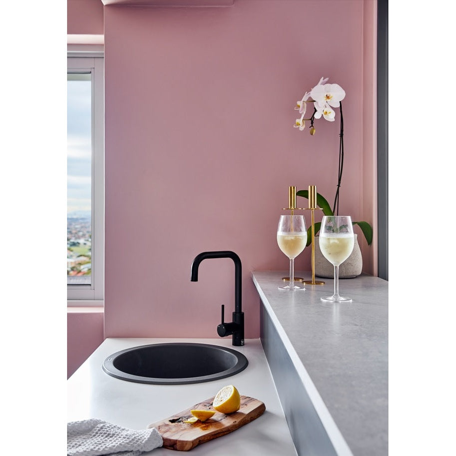 Round Kitchen Mixer Tap - Matte Black