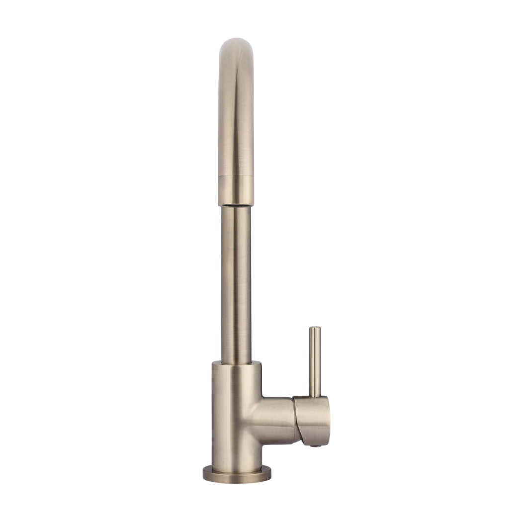 Round Gooseneck Kitchen Mixer Tap - Champagne
