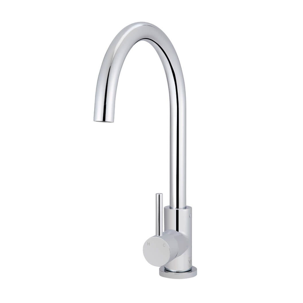 Round Gooseneck Kitchen Mixer Tap - close-up detail view (11 of 55)