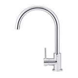 Round Gooseneck Kitchen Mixer Tap - Polished Chrome