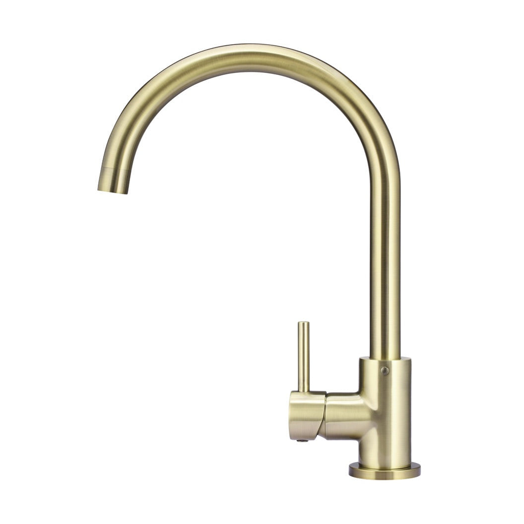 Round Gooseneck Kitchen Mixer Tap - Tiger Bronze