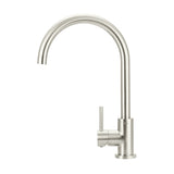 Round Gooseneck Kitchen Mixer Tap - Brushed Nickel