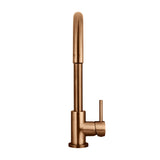 Round Gooseneck Kitchen Mixer Tap - Lustre Bronze