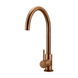 Round Gooseneck Kitchen Mixer Tap - Lustre Bronze