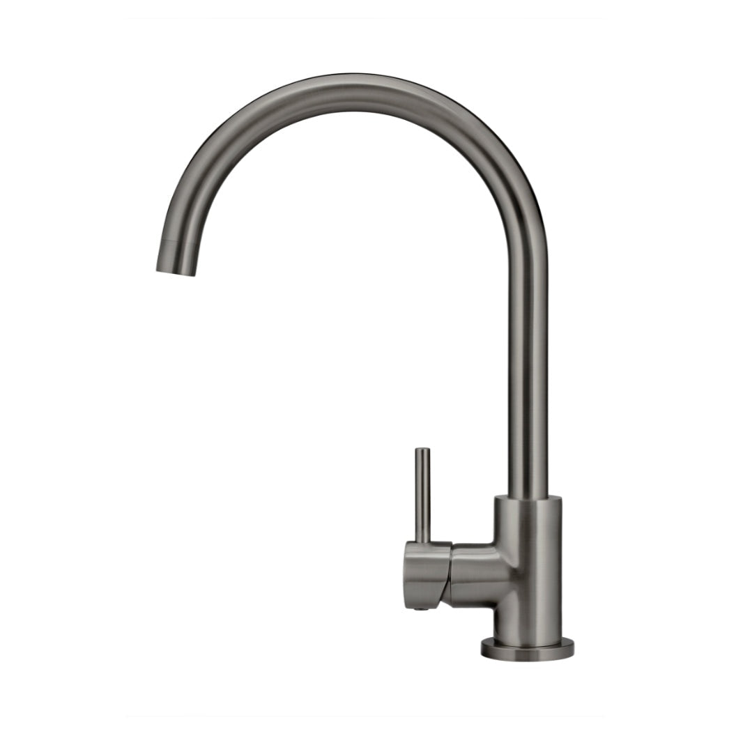 Round Gooseneck Kitchen Mixer Tap - Shadow