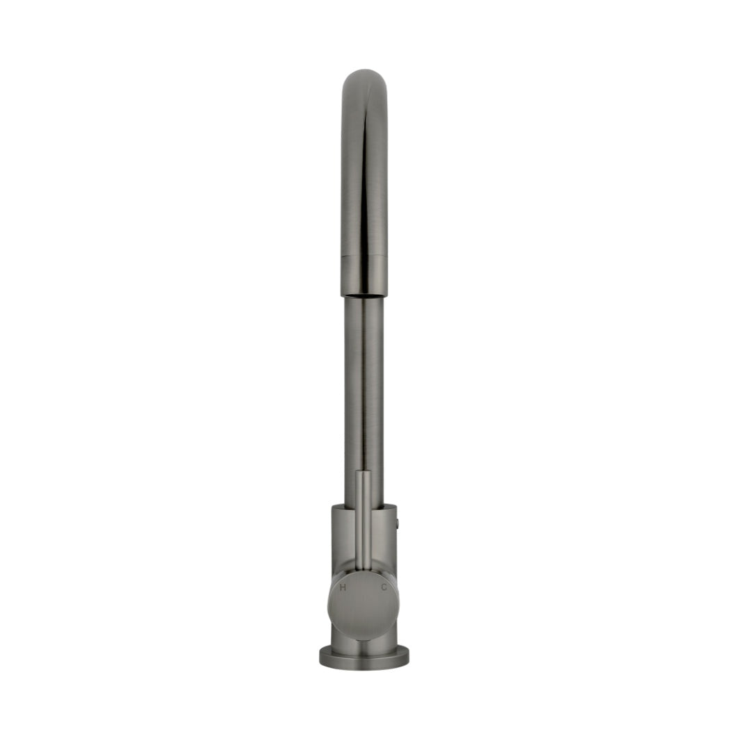 Round Gooseneck Kitchen Mixer Tap - Shadow