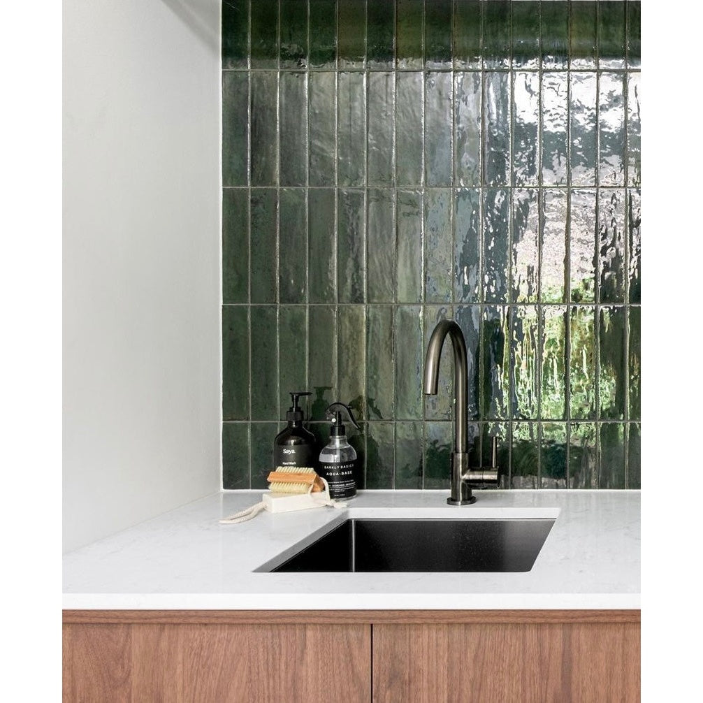 Round Gooseneck Kitchen Mixer Tap - side profile view (52 of 55)