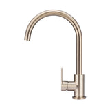Round Paddle Gooseneck Kitchen Mixer Tap in Polished Chrome - front view