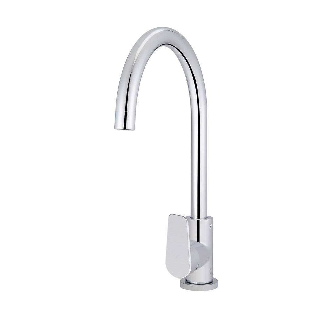 Round Paddle Gooseneck Kitchen Mixer Tap