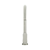 Round Paddle Gooseneck Kitchen Mixer Tap in Brushed Nickel - full product view