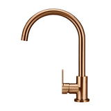 Round Paddle Gooseneck Kitchen Mixer Tap in Tiger Bronze - rear mounting detail