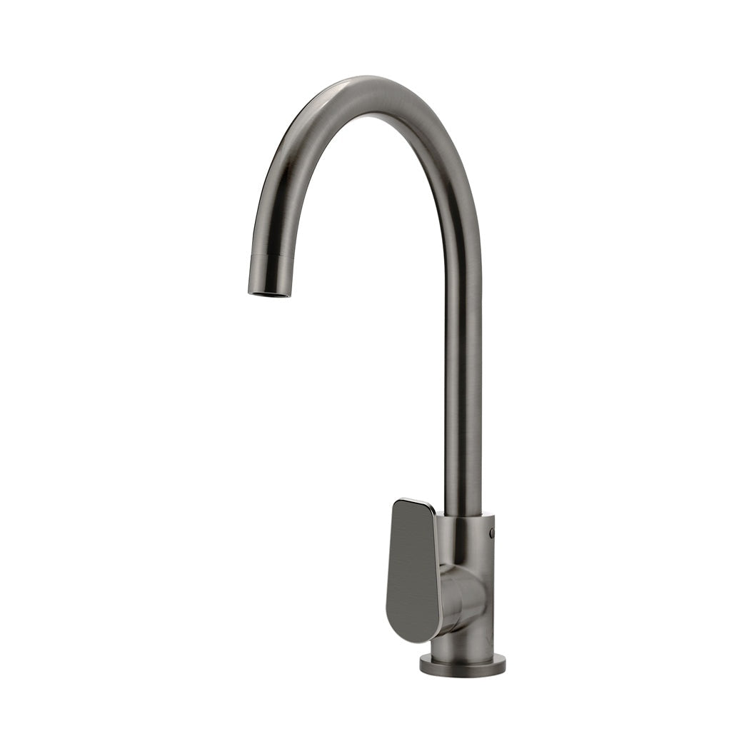 Round Paddle Gooseneck Kitchen Mixer Tap - angled product view (26 of 29)