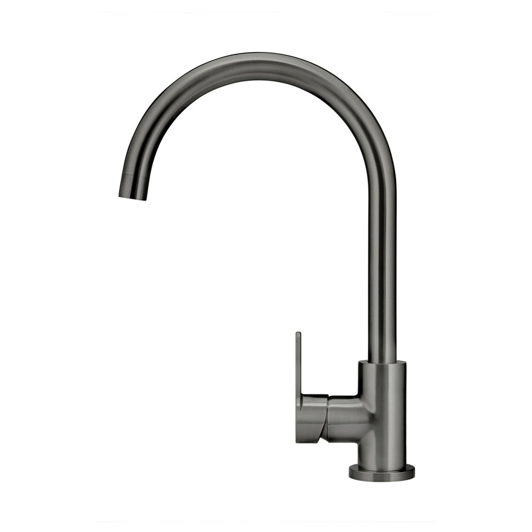 Round Paddle Gooseneck Kitchen Mixer Tap - Shadow