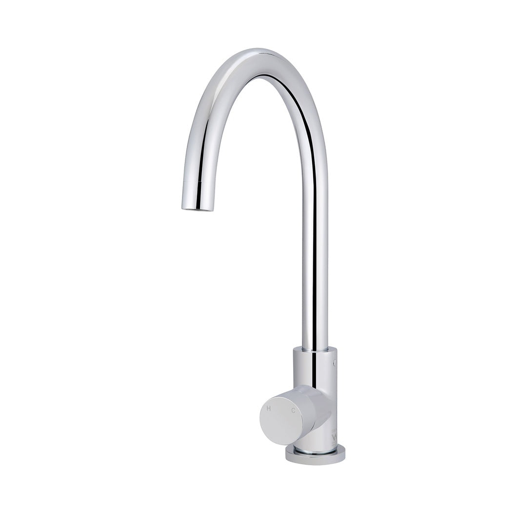 Round Pinless Gooseneck Kitchen Mixer Tap - alternative product view