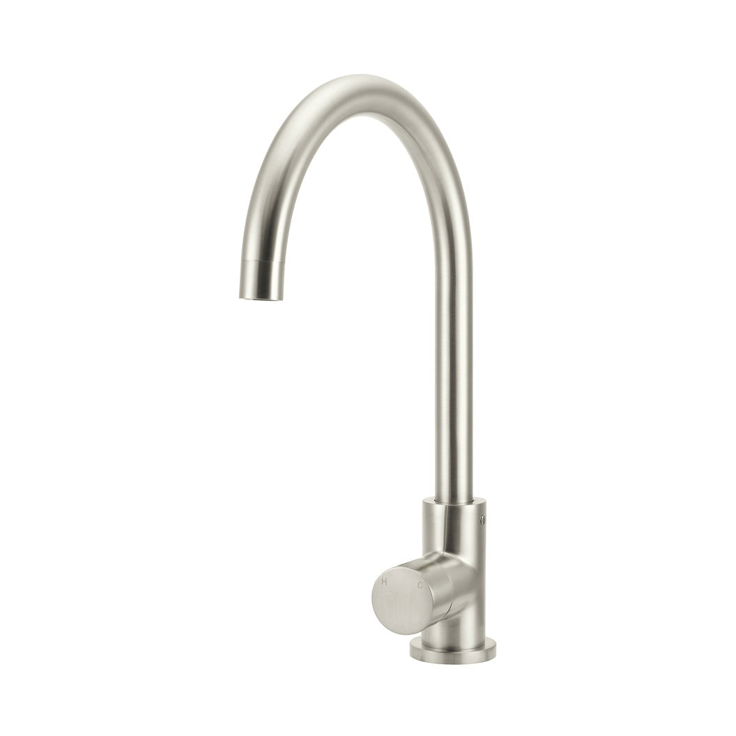 Round Pinless Gooseneck Kitchen Mixer Tap