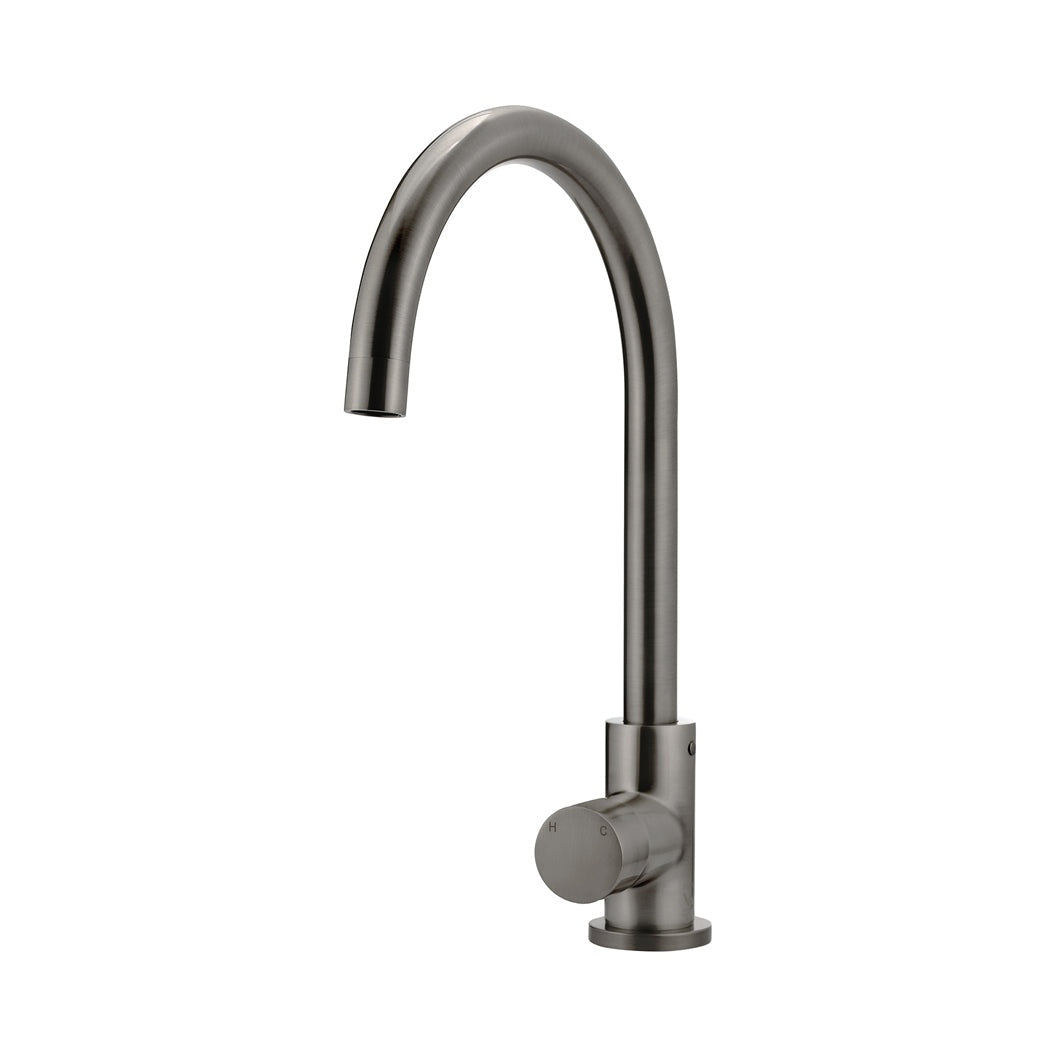 Round Pinless Gooseneck Kitchen Mixer Tap