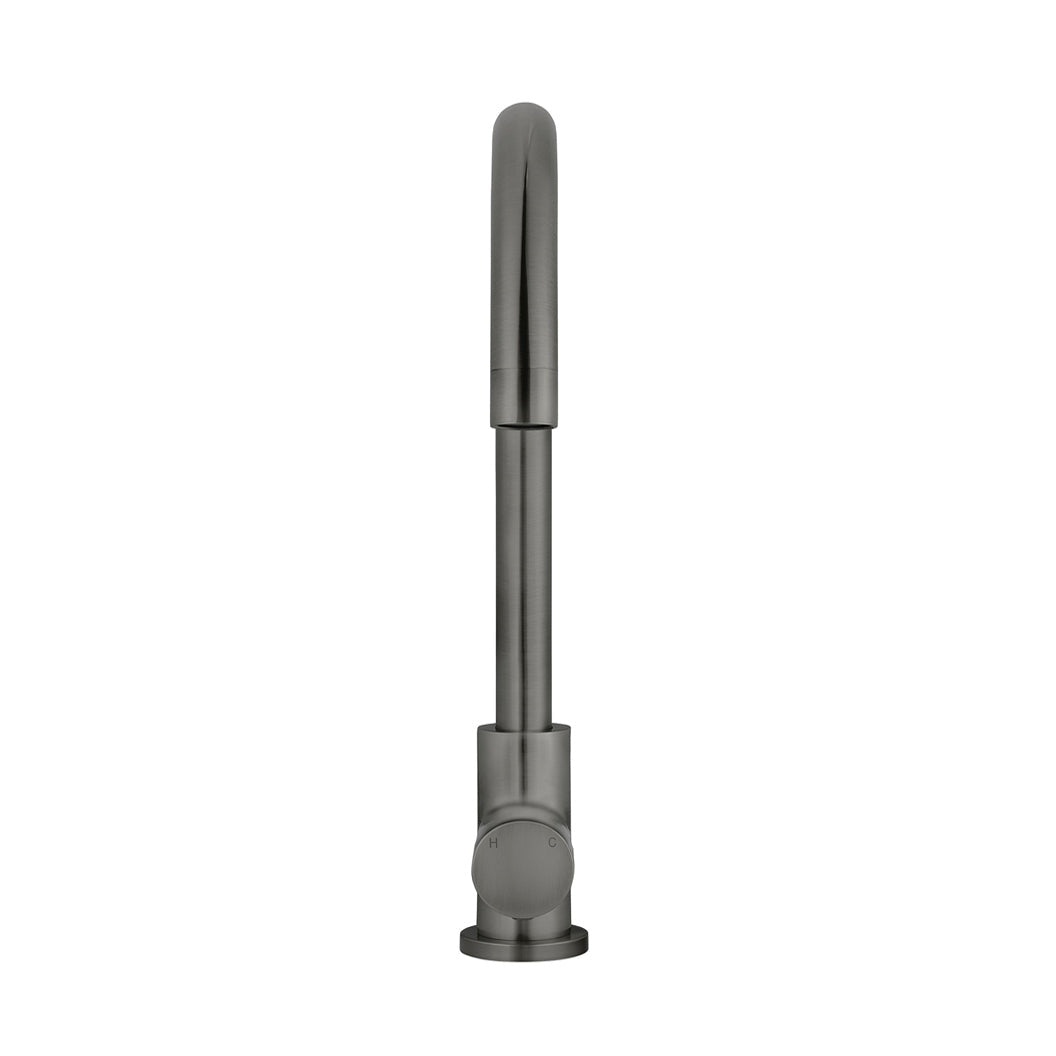Round Pinless Gooseneck Kitchen Mixer Tap - Shadow
