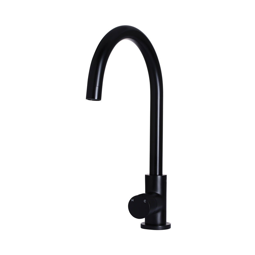 Round Pinless Gooseneck Kitchen Mixer Tap