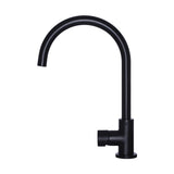 Round Pinless Gooseneck Kitchen Mixer Tap - Matte Black