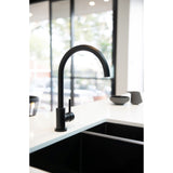 Round Gooseneck Kitchen Mixer Tap - Matte Black