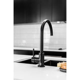 Round Gooseneck Kitchen Mixer Tap - Matte Black