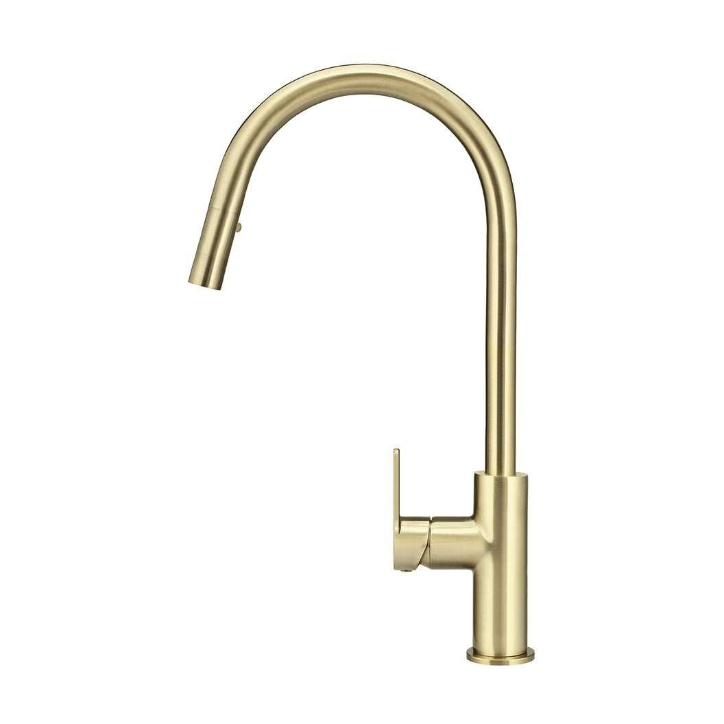 Round Paddle Piccola Pull Out Kitchen Mixer Tap - Tiger Bronze