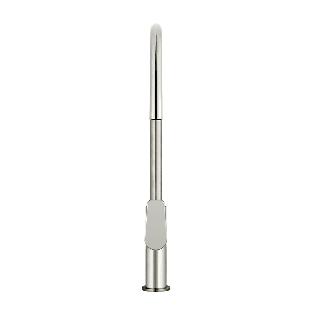Round Paddle Piccola Pull Out Kitchen Mixer Tap - Brushed Nickel