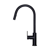 Round Paddle Piccola Pull Out Kitchen Mixer Tap - Matte Black