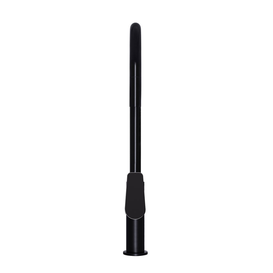 Round Paddle Piccola Pull Out Kitchen Mixer Tap - Matte Black