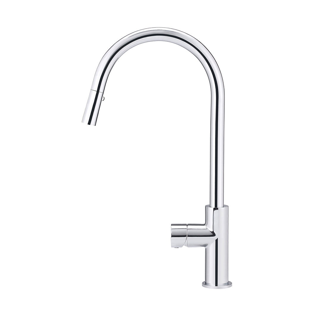 Round Pinless Piccola Pull Out Kitchen Mixer Tap - Polished Chrome